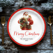 Trendy Santa Claus Watercolor Holiday Tableware   ペーパープレート