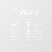 Trendy Script Business Opening Hours Transparent ウィンドウサイン (シート)