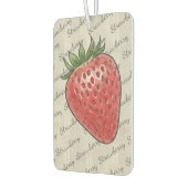 Trendy script pattern Natural wood Strawberry Chic カーエアーフレッシュナー (左)