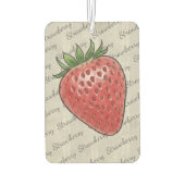 Trendy script pattern Natural wood Strawberry Chic カーエアーフレッシュナー (裏面)