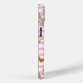 Trendy Scripture Pink Stripe Yellow Daffodils Bees Case-Mate iPhoneケース (裏面 / 右)