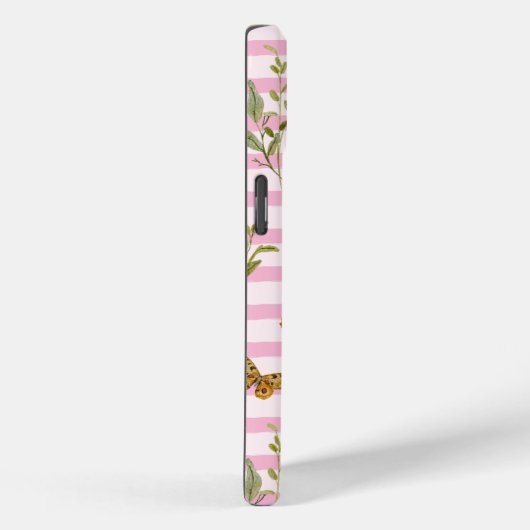 Trendy Scripture Pink Stripe Yellow Daffodils Bees Case-Mate iPhoneケース (裏面 / 右)