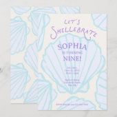 Trendy Seashell Birthday 招待状 (正面/裏面)