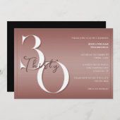Trendy Shiny Modern 30th Birthday Invitation 招待状 (正面/裏面)