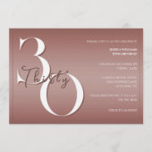 Trendy Shiny Modern 30th Birthday Invitation 招待状 (正面)