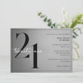 Trendy Shiny Modern Unisex 21st Birthday 招待状 (スタンド正面)