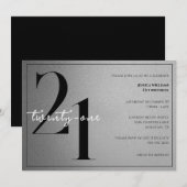Trendy Shiny Modern Unisex 21st Birthday 招待状 (正面/裏面)