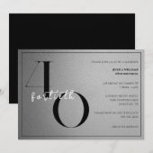 Trendy Shiny Modern Unisex 40th Birthday 招待状 (正面/裏面)