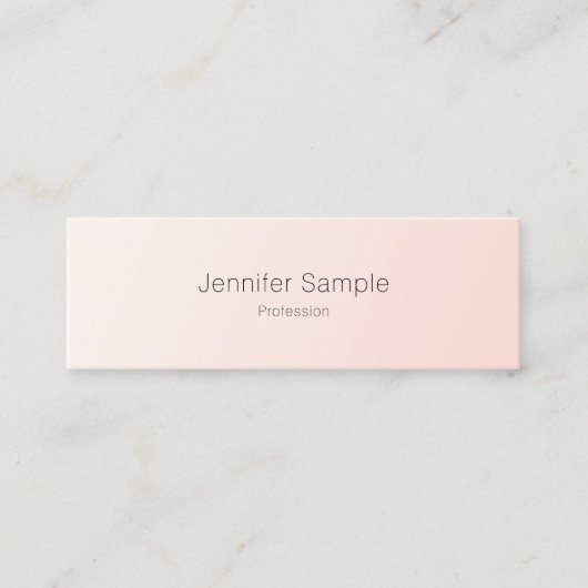 Trendy Simple Design Elegant Blush Pink Template スキニー名刺 (正面)