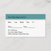 Trendy Simple Medica Appointment Business Cards 予約カード (正面)