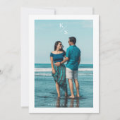 Trendy Simple Modern Custom Photo Couple Wedding (正面)