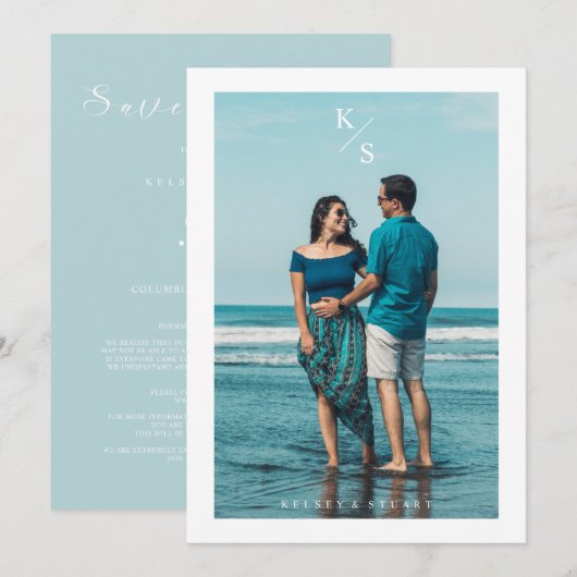 Trendy Simple Modern Custom Photo Couple Wedding (正面/裏面)