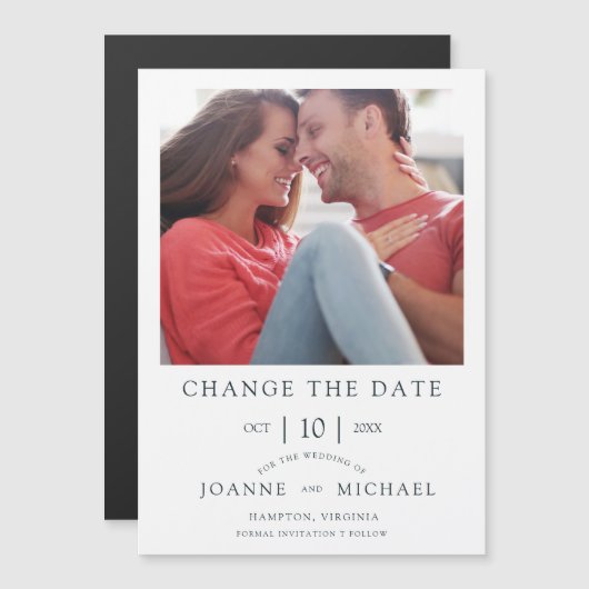 Trendy Simple Postponed Wedding Photo Instant (正面/裏面)