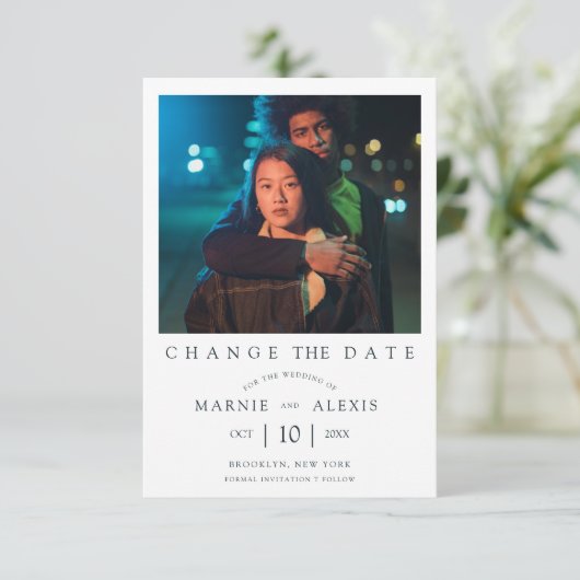 Trendy Simple Postponed Wedding Photo Instant (スタンド正面)