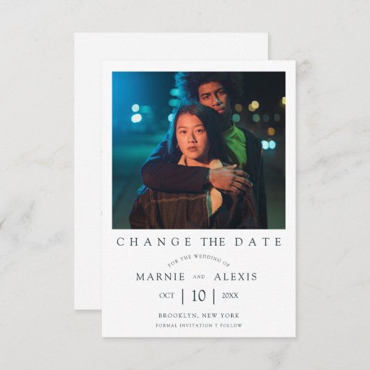 Trendy Simple Postponed Wedding Photo Instant (正面/裏面)