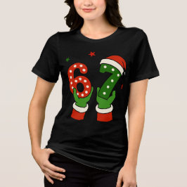 Trendy "Six Seven" Candy Cane Christmas トライブレンドＴシャツ