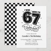 Trendy Six Year Old Funny 7th Birthday 招待状 (正面/裏面)