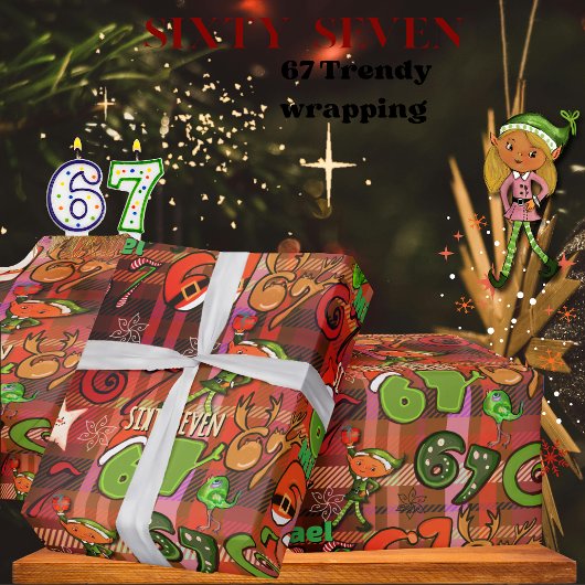 Trendy Sixty Seven Wrapping Paper I red plaid ラッピングペーパー