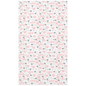 Trendy Sketch Style Heart Love Lettering Valentine テーブルクロス (正面)