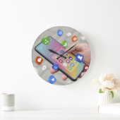 Trendy Social Media Design  ラージ壁時計 (ホーム)