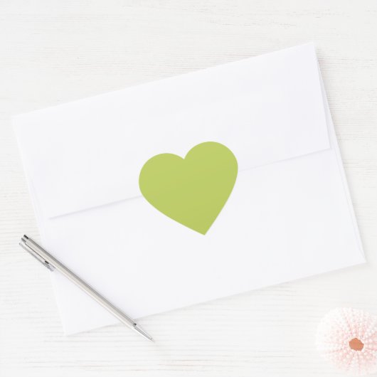 Trendy Soft Chartreuse Cute Heart Sticker ハートシール (封筒)