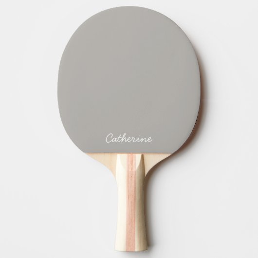 Trendy Soft Gray-Beige  Custom Ping Pong Paddle 卓球ラケット (正面)