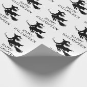 Trendy Spooky Halloween Witch Flying        ラッピングペーパー (角)