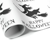 Trendy Spooky Halloween Witch Flying        ラッピングペーパー (ロールコーナー)