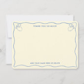 Trendy Squiggle Border Lemon Doodles Bridal Shower サンキューカード (正面)