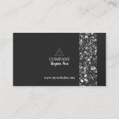 Trendy Stars & Sparkles QR Code Black Networking 名刺 (裏面)