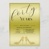 Trendy Stiletto's Modern 40th Birthday 招待状 (正面)