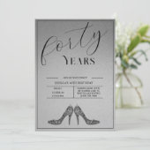 Trendy Stiletto's Modern 40th Birthday 招待状 (スタンド正面)