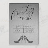 Trendy Stiletto's Modern 40th Birthday 招待状 (正面)