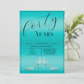 Trendy Stiletto's Modern Feminine 40th Birthday 招待状 (スタンド正面)