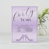 Trendy Stiletto's Modern Feminine 40th Birthday 招待状 (スタンド正面)