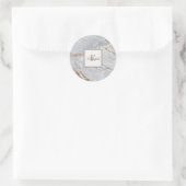Trendy  Stone Marble Texture, Monogram Luggage Tag ラウンドシール (バッグ)