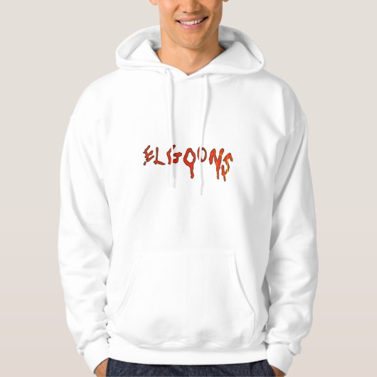 Trendy Streetwear style white pullover Hoodie パーカ (正面)