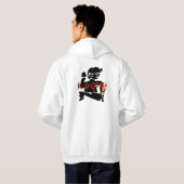 Trendy Streetwear style white pullover Hoodie パーカ (裏面フル)