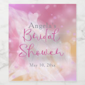 Trendy Stylish Chic Sparkly Gown Bridal Shower ワインラベル (シングルラベル)