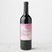 Trendy Stylish Chic Sparkly Gown Bridal Shower ワインラベル (正面)