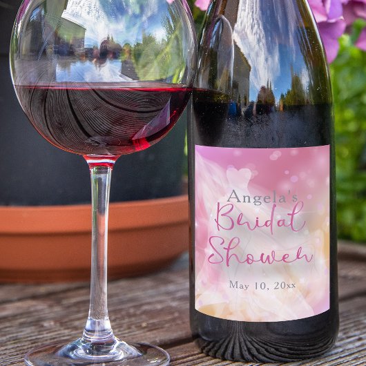 Trendy Stylish Chic Sparkly Gown Bridal Shower ワインラベル