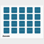 Trendy Stylish Elegant Minimalist Plain Blue スクエアシール (シート)