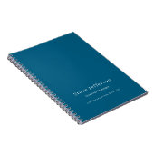 Trendy Stylish Elegant Minimalist Plain Blue ノートブック (右側)