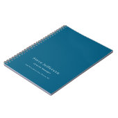 Trendy Stylish Elegant Minimalist Plain Blue ノートブック (左側)
