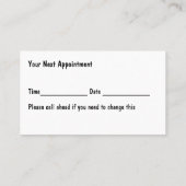 Trendy Stylish Hairstylist Appointment Cards コーリングカード (裏面)