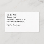 Trendy Stylish Makeup Artist Business Cards 名刺 (裏面)