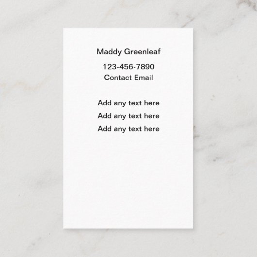 Trendy Stylish Modern Ladies Monogram 名刺 (裏面)