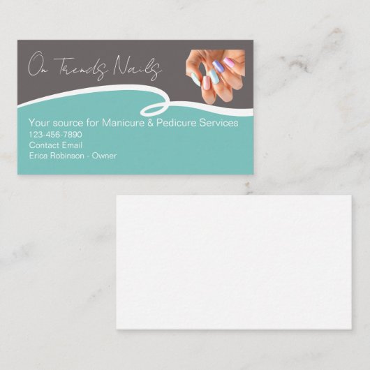 Trendy Stylish Nail Tech Manicure 名刺 (正面/裏面)
