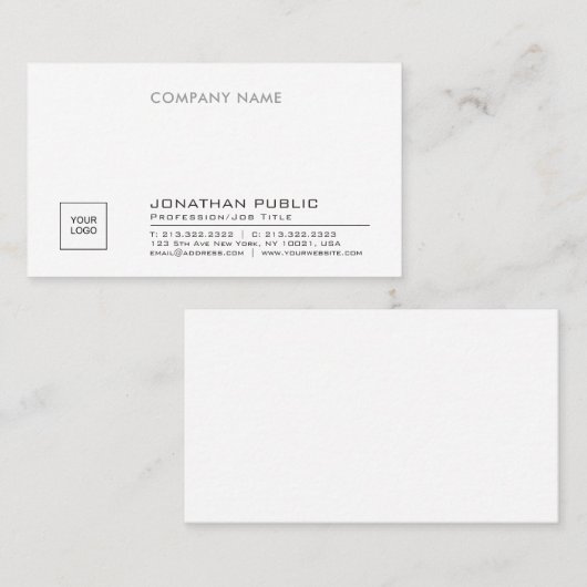 Trendy Stylish Simple Design Companyのロゴの平野 名刺 (正面/裏面)