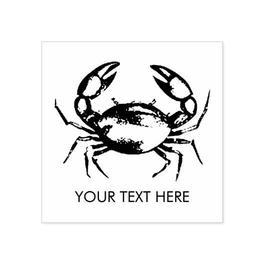 Trendy Summer Seafood Crab Nautical Personalized   ラバースタンプ (インプリント)
